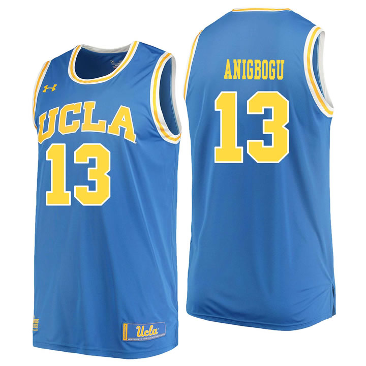 UCLA Bruins 13 Ike Anigbogu Blue College Basketball Jersey Dzhi